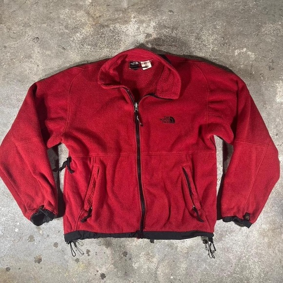 Vintage 90s Red North Face fleece jacket in red - Picture 1 of 7